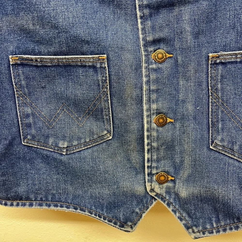 Wrangler Vintage 70s Sherpa Lined Denim Vest Size L